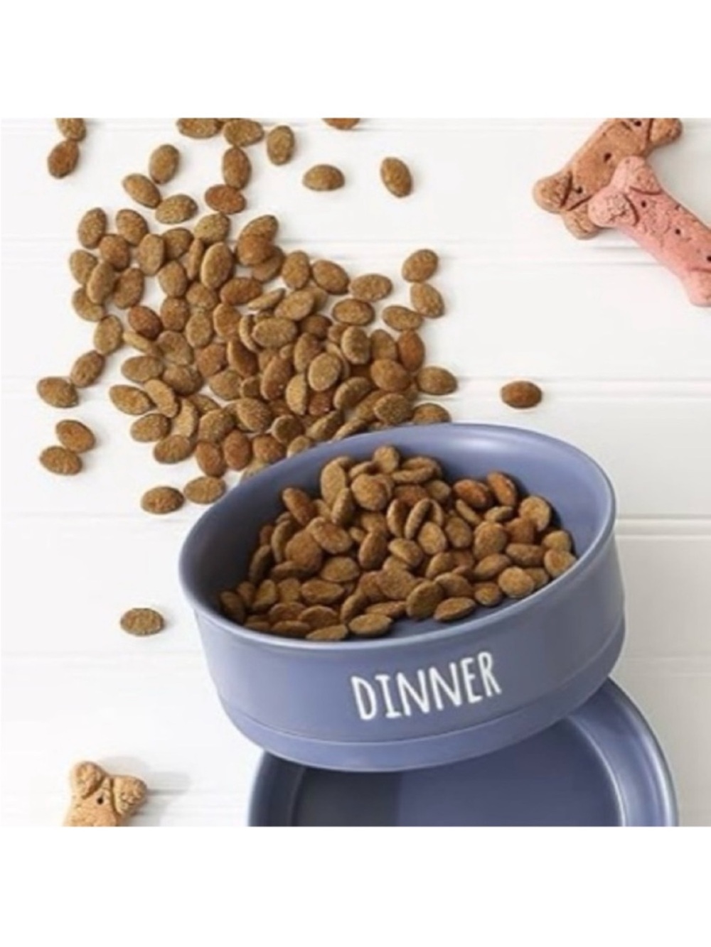 🆕- Bone Dry-Ceramic Pet Bowl for Dogs & Cats. French Blue 6'X 2"